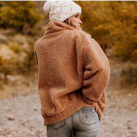 New Faux Fur Soft Fluffy Teddy Bear Sherpa Jacket - Picture 5 of 9